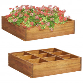 Herb Garden Raised Bed Light Brown Solid Acacia wood Me...