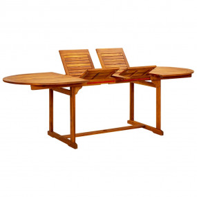 Garden Table Brown Solid acacia wood Large Extendable