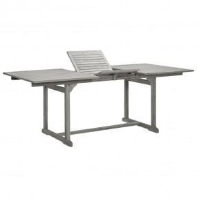 Garden Table Grey Solid Acacia wood Medium Extendable