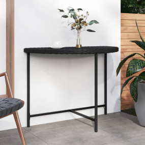 Garden Table Black Poly rattan, Powder-coated steel 39....