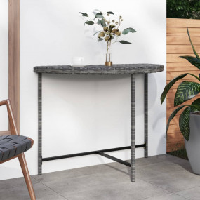 Garden Table Grey Poly Rattan Medium Tough Garden Table