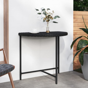 Garden Table Black Poly rattan Medium Durable Garden Ta...