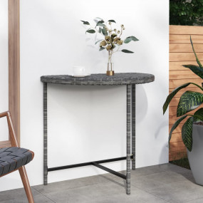 Garden Table Grey Poly rattan, powder-coated steel Medi...