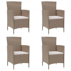 Garden Chair Set of 4 Beige
