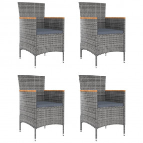 Garden Dining Chair Set of 4 Grey