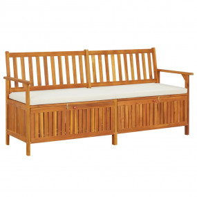 Bench Brown, Cream White Solid Acacia wood, 100% polyes...