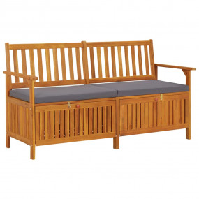 Bench Black Solid Acacia wood Large Storage Bench Recta...