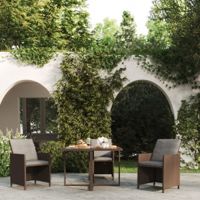 Garden Table Brown and black PE rattan Large Lightweigh...