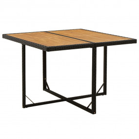 Garden Table Black and Natural Wood