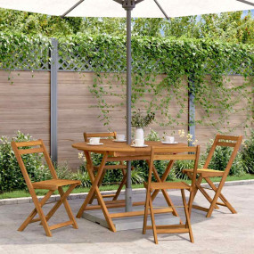 Garden Table Natural wood Solid acacia wood Medium Fold...