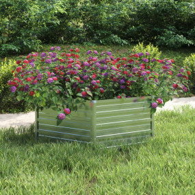 Garden Raised Bed Silver Galvanized Steel Large Durable
