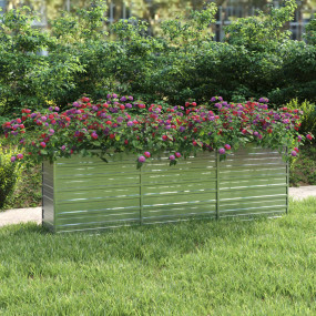Garden Raised Bed Silver Galvanized Steel 94.5x15.7x30....
