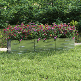 Garden Raised Bed Silver Galvanized Steel Large Durable