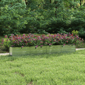 Garden Raised Bed Silver Galvanized Steel Large Durable
