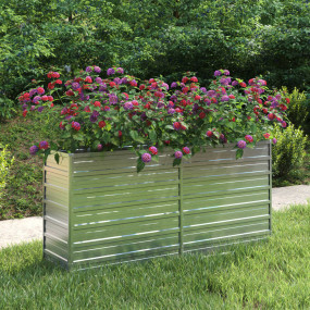 Garden Raised Bed Silver Galvanized Steel 63.0 x 15.7 x...