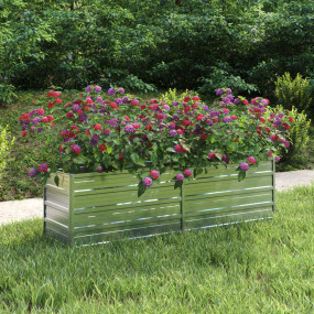 Garden Raised Bed Silver Galvanized Steel 63.0 x 15.7 x...