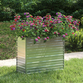 Garden Raised Bed Silver Galvanized steel 39.4 x 15.7 x...