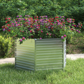 Garden Raised Bed Silver Galvanized steel Large Durable