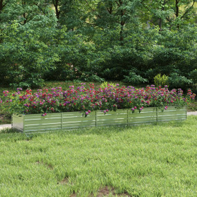 Garden Raised Bed Silver Galvanized steel 157.5 x 31.5 ...