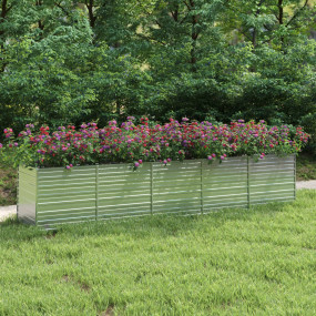 Garden Raised Bed Silver Galvanized Steel 157.5 x 31.5 ...