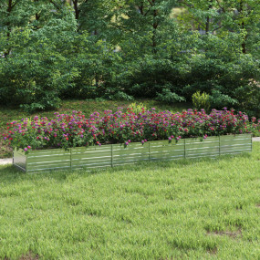 Garden Raised Bed Silver Galvanized Steel Large Durable