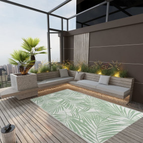 Outdoor Rug Green Polypropylene 47 x 71 in Pattern Outd...