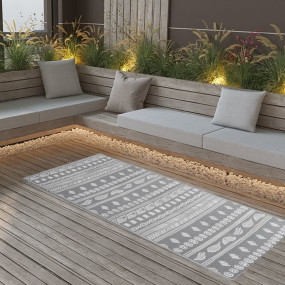 Outdoor Rug Grey Polypropylene 31.5 x 59.1 in Pattern