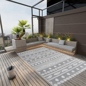 Outdoor Rug Grey Polypropylene (PP) 63x79 in Decorative...