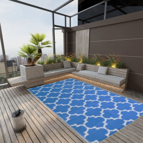 Outdoor Rug Blue Polypropylene 74.8 in x 114.2 in Durab...