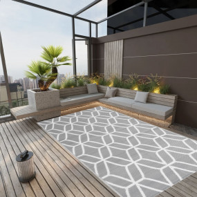 Outdoor Rug Grey Polypropylene (PP) 55.1 x 78.7 in Patt...