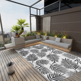 Outdoor Rug Black Polypropylene 55.1 x 78.7 in Pattern