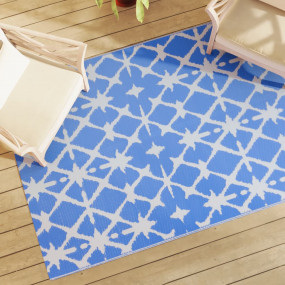 Outdoor Carpet Blue and White Polypropylene (PP) 55.1 x...