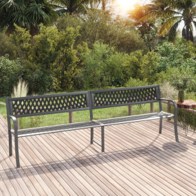 Garden Bench Gray Powder-coated steel, plastic 97.2 in ...