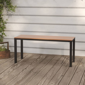 Garden Bench Brown and Black Steel Medium Durable Garde...