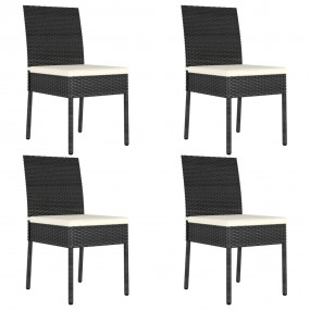 Dining Chair Set of 4 Black,Cream