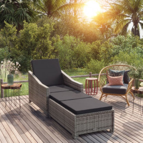 Sun Lounger Dark Grey, Grey