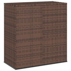 Cushion Box Brown PE Rattan, Powder-Coated Steel