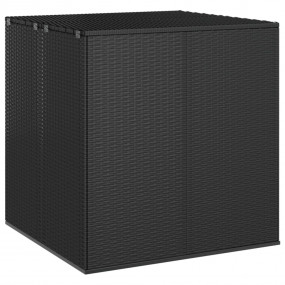 Cushion Box Black PE Rattan 39.4 x 38.4 x 40.9 in Cushi...