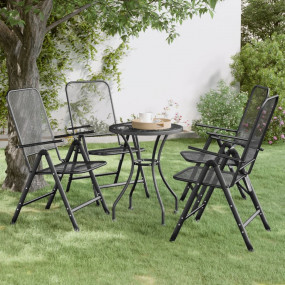 Folding Garden Chair Set of 4 Anthracite