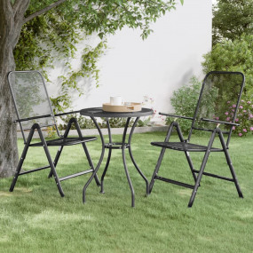 Garden Table Anthracite Expanded Metal Mesh Compact Dur...