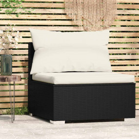 Garden Middle Sofa Black PE rattan Medium Modular