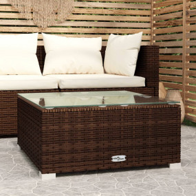 Garden Coffee Table Brown PE rattan, powder-coated stee...