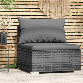 Garden Middle Sofa Grey PE rattan Medium Modular