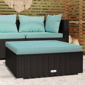 Garden Footrest Black PE rattan Medium Modular Garden F...