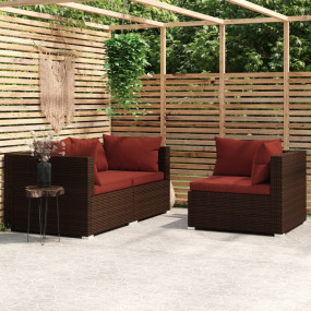 Garden Lounge Set Brown, Cinnamon Red