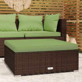 Garden Footrest Brown PE rattan Medium Modular Footrest