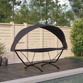 Outdoor Lounge Bed Black Steel Outdoor Lounge Bed Recta...