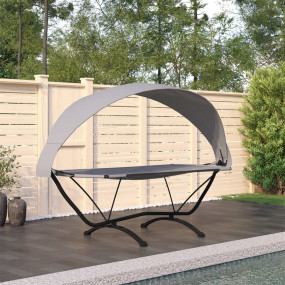 Outdoor Lounge Bed Grey Steel Large Outdoor Lounge Bed