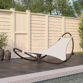 Rocking Sun Lounger Cream Steel, Textilene Standard