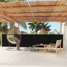 Side Awning Black Polyester with PU coating, Powder-coa...